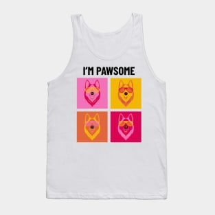 Husky Pawsome Awesome Cool Dude Dog Tank Top